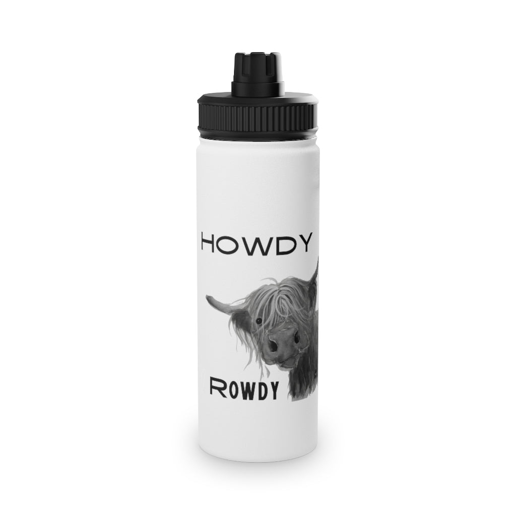 Howdy-Rowdy - Stainless Steel Water Bottle, Sports Lid