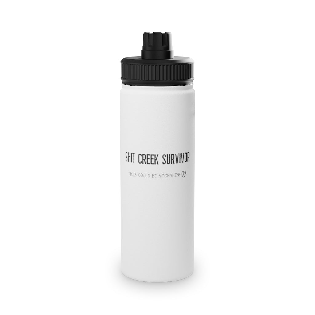 Shit Creek Survivor- MS - Stainless Steel Water Bottle, Sports Lid