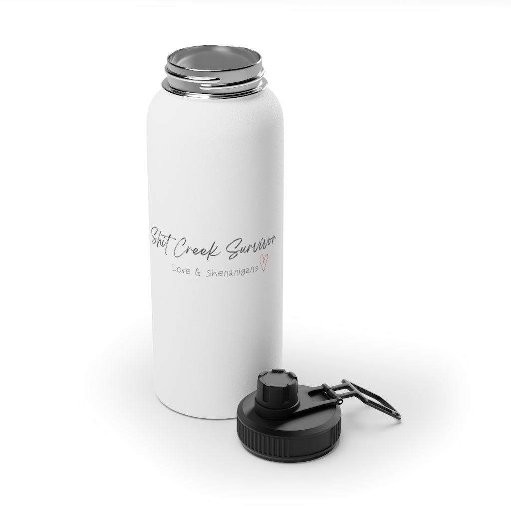 Shit Creek Survivor -L&S- Stainless Steel Water Bottle, Sports Lid