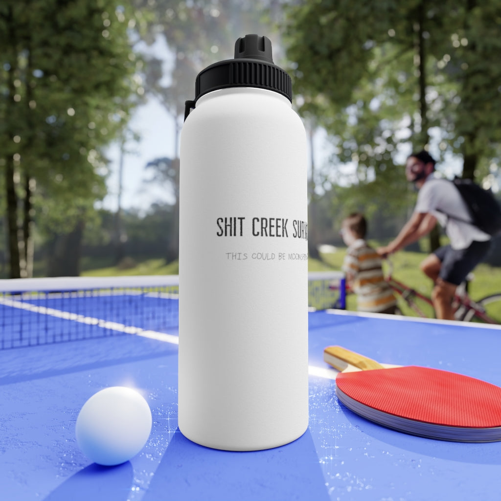 Shit Creek Survivor- MS - Stainless Steel Water Bottle, Sports Lid