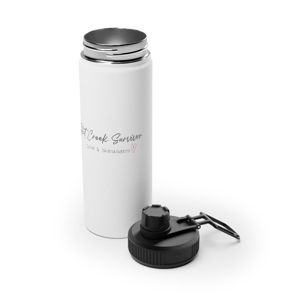 Shit Creek Survivor -L&S- Stainless Steel Water Bottle, Sports Lid