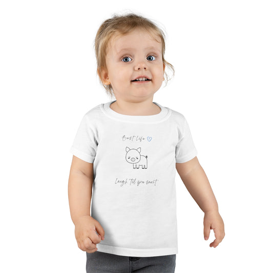 Best Life - Pig - Blue Toddler T-shirt