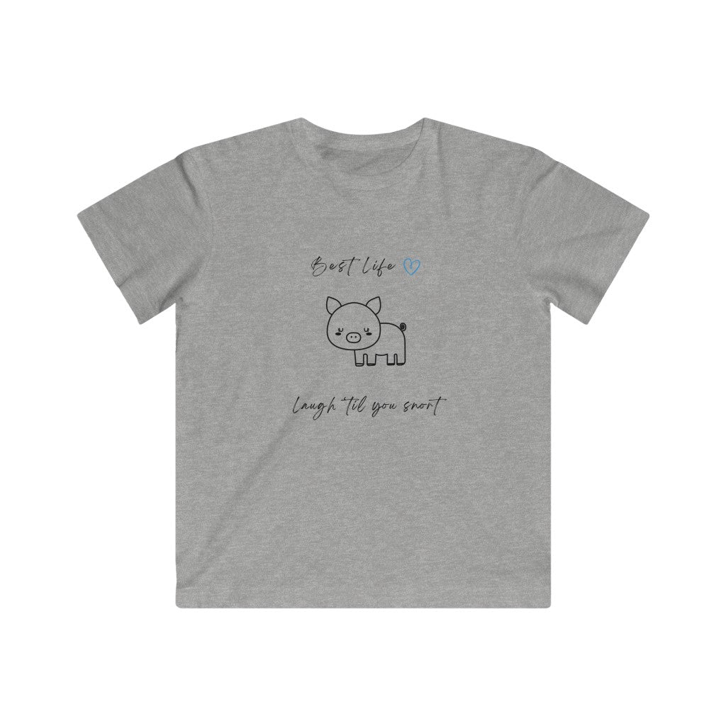 Best Life- Pig Blue- Kids Fine Jersey Tee