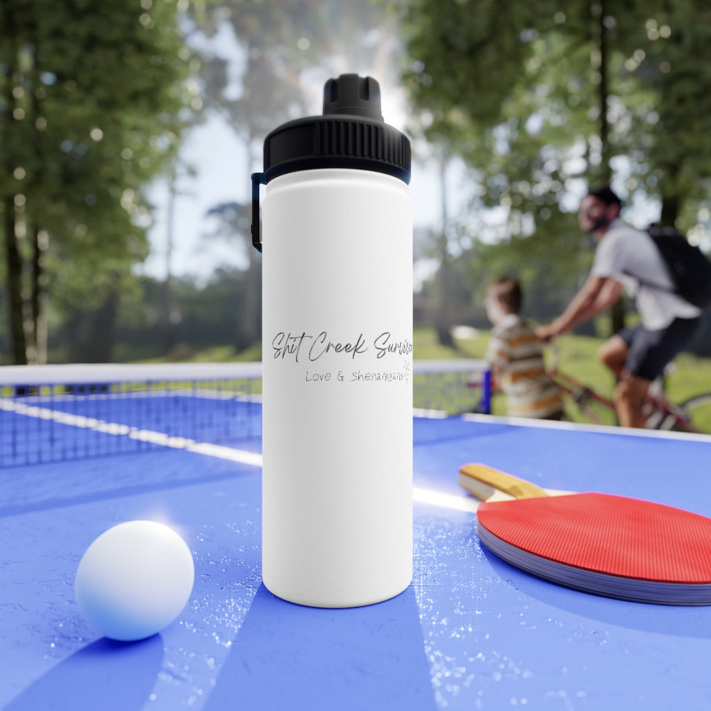 Shit Creek Survivor -L&S- Stainless Steel Water Bottle, Sports Lid