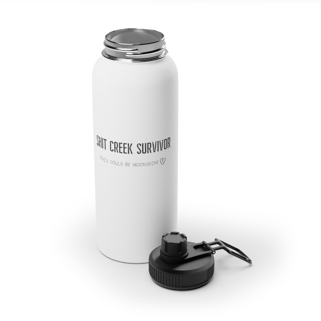 Shit Creek Survivor- MS - Stainless Steel Water Bottle, Sports Lid