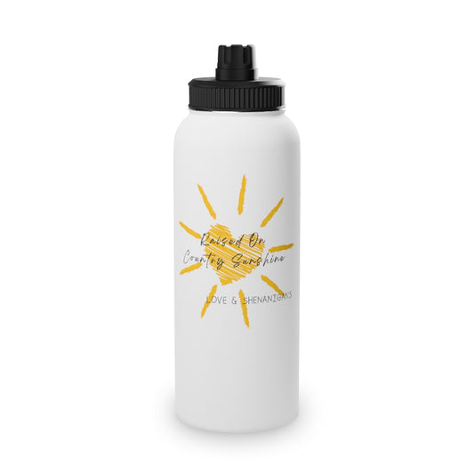 Raised on Country Sunshine - Stainless Steel Water Bottle, Sports Lid