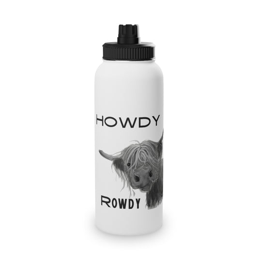 Howdy-Rowdy - Stainless Steel Water Bottle, Sports Lid