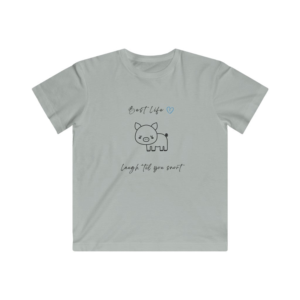 Best Life- Pig Blue- Kids Fine Jersey Tee